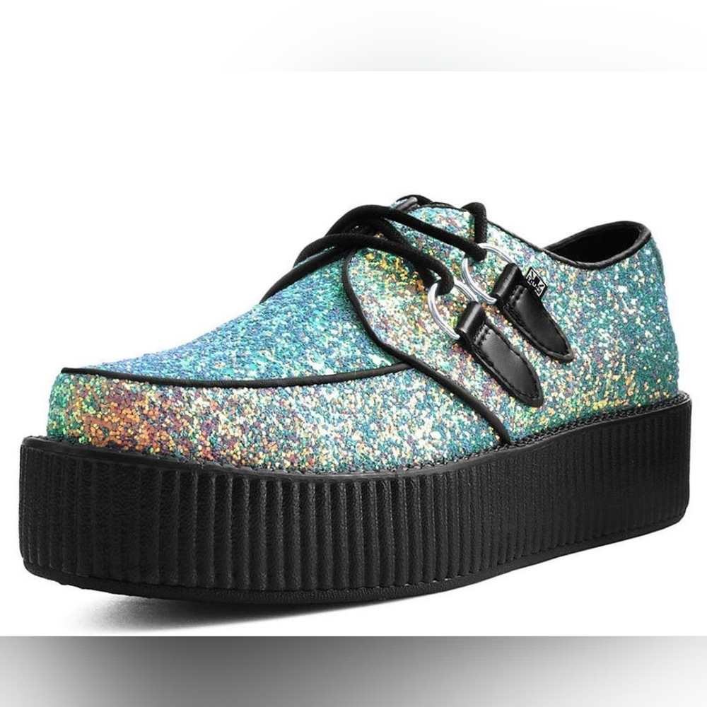 T.U.K Rainbow Glitter Viva Mondo Creeper Size Womens 10/Mens 8 V9466
